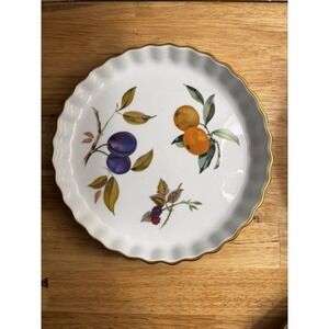 Royal Worcester Evesham Gold Pattern Quiche Fluted Edge Bakeware